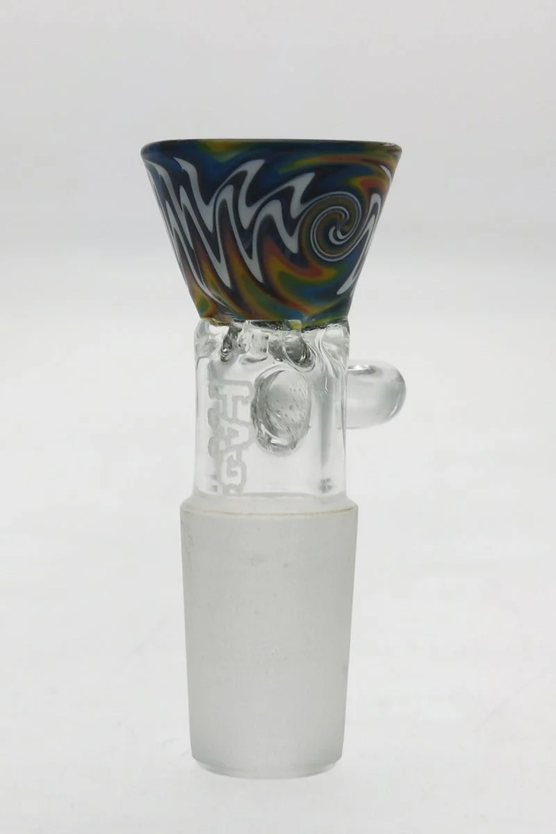TAG - Worked Reversal Bong Slide Bowl Piece w/ Pinched Screen and Handle - Image 22