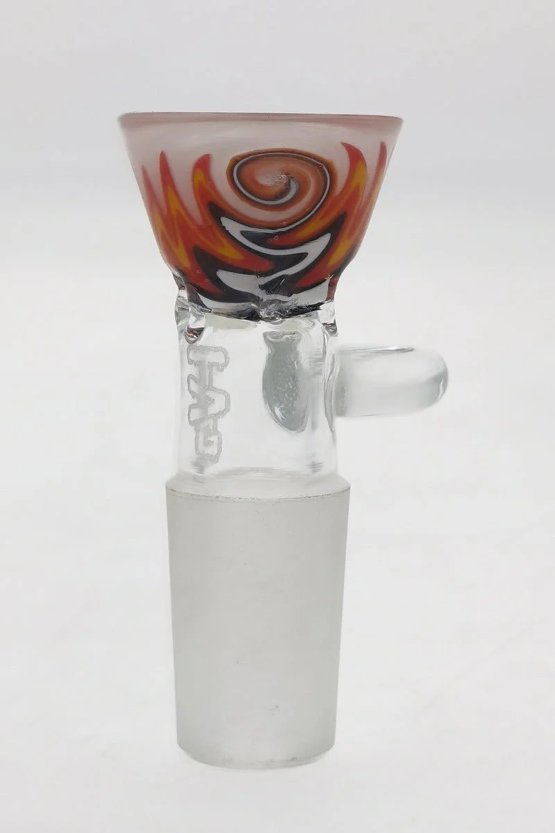 TAG - Worked Reversal Bong Slide Bowl Piece w/ Pinched Screen and Handle - Image 23
