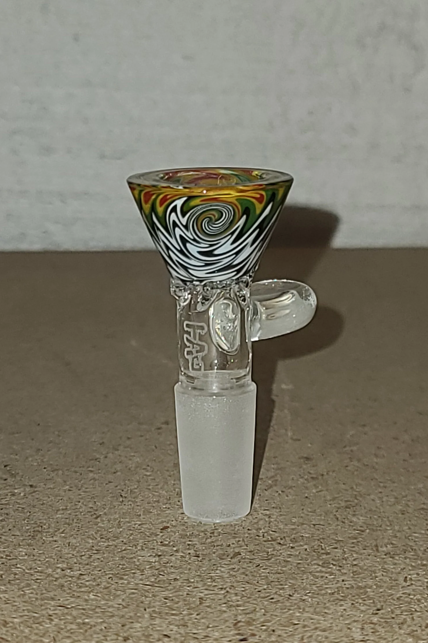 TAG - Worked Reversal Bong Slide Bowl Piece w/ Pinched Screen and Handle - Image 31